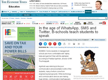 In the age of whatsapp sms and twitter b-schools teach students to speak