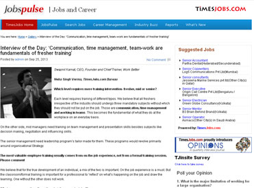  Interview of the Day: Communication time management team-work are fundamentals of fresher training 