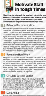 5 ways to motivate staff in tough times